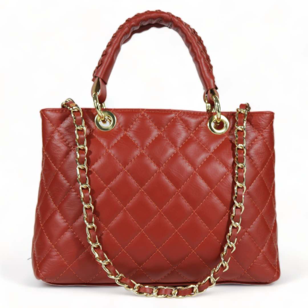 Braided handle Italian leather tote — Linny Kenney